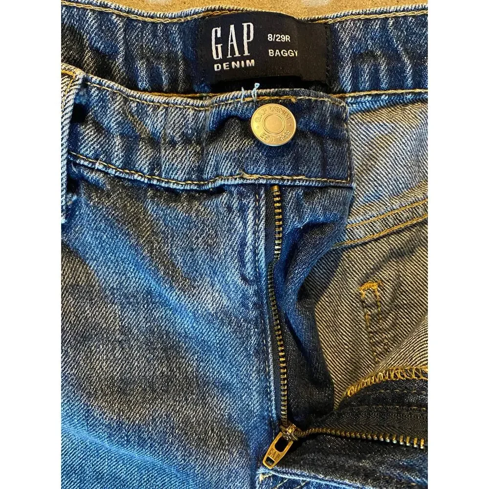 Gap Baggy Dani Jeans US 8/29 Regular Blue Dark Wash Denim Relaxed Fit NWOT 2025